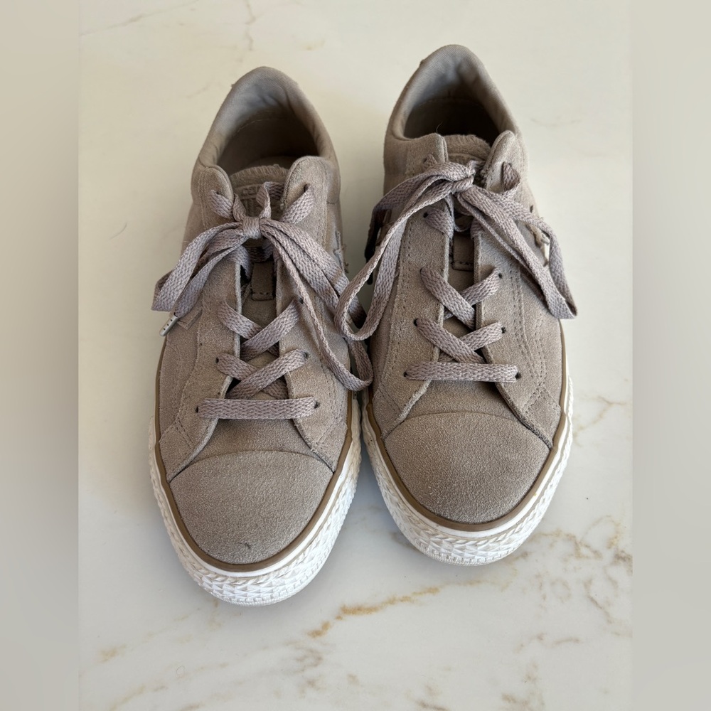 Trendy Taupe Lace-Up Sneakers